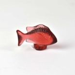 LALIQUE; a boxed red 'Damselfish', height 4.5cm. Condition Report: Appears to be in overall good