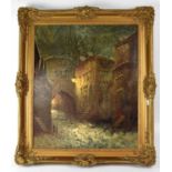 W. F. SMITH; oil on canvas, street scene, signed lower right, 60 x 50cm, framed.
