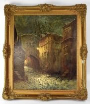 W. F. SMITH; oil on canvas, street scene, signed lower right, 60 x 50cm, framed.