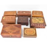 Eight various wooden trinket/jewellery boxes (8).