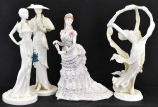 COALPORT; two collectible figures comprising 'Moonlight Serenade', limited edition of 12,500, a