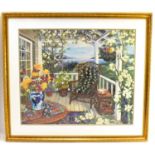 JOHN POWELL; an offset lithograph print titled 'Veranda View', depicting a Spring scene from a