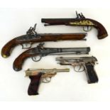Two novelty lighters in the form of pistols, comprising 'The Walther P38' and a 'Beretta' example,