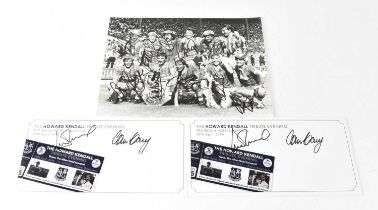 EVERTON FC; a black and white photograph of the 1984 Charity Shield winning team, bearing signatures