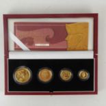 A '2003 Gold Proof Britannia Four-Coin Collection', comprising £100 (34.05g), £50 (17.02g), £25 (8.