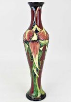 MOORCROFT; a 'Trinity' pattern vase of slender baluster form, designed by Philip Gibson, numbered