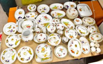 ROYAL WORCESTER; seventy-six pieces of 'Evesham' pattern dinner and part tea sets, to include