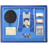 A framed montage relating to the Royal Naval life of John Trotter, Sheffield, Royal Navy First Class