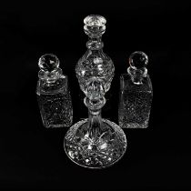 Four cut glass decanters with stoppers, height of largest 27cm (4).