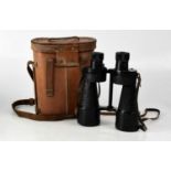 A pair of leather cased WWII period binoculars, inscribed 'Bino.Prism.No5 Mk VA x 7', dated 1944.