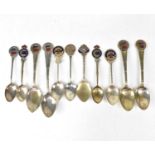 Eleven souvenir commemorative spoons for Ellerman, Railway and Aberdeen shipping lines, all but