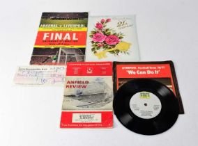 LIVERPOOL FC; a small quantity of related ephemera to include the official programme FA Cup 3rd