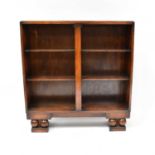 A 1940s oak open three-shelf bookcase, 96 x 91 x 23cm. Condition Report: Some surface scratches to