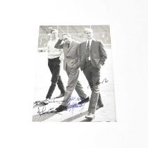 WORLD CUP 1966; a black and white press photograph, 'Man with problems', bearing signatures of Alf