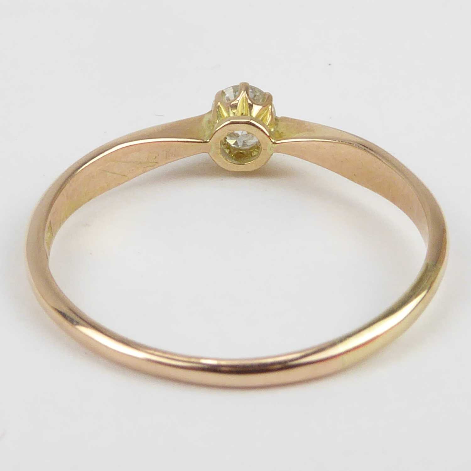 A 14ct gold claw set diamond solitaire ring, size V, approx. 2.3g. - Image 3 of 3