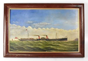 IN THE STYLE OF JAMES WITHAM; oil on board, depicting Isle of Man paddle steamer, unsigned, 60 x