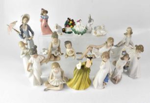 Eighteen various figures, comprising Royal Doulton HN2378 'Simone', HN3218 'Sunday Best', HN2129 '