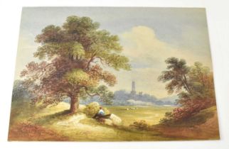 FRANCIS NICHOLSON(1753-1844); watercolour, 'Near Malton, Yorkshire', signed and titled verso, 23 x