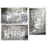Three autographed black and white photographs of the WWI Concert Party of the 29th Division