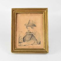 J. L. GILBERT; a pencil drawing on paper of a distinguished gentleman, signed middle left and