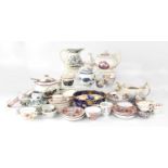 A good quantity of 19th century and later tea ware to include Sunderland lustre teapots, cups,