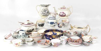 A good quantity of 19th century and later tea ware to include Sunderland lustre teapots, cups,