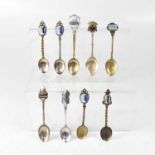 Nine commemorative spoons for various shipping lines to include Royal George, Canopic, Orontes,