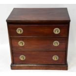 An early 20th century mahogany three-drawer chest, 72 x 74 x 47cm.