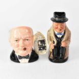 ROYAL DOULTON; two Winston Churchill character jugs, one marked D6934 1991 (2).