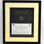 STANLEY GIBBONS; a framed display titled 'The Penny Black - The World's First Postage Stamp',