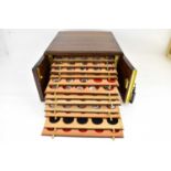 ROMAN COINS; a gentleman’s collection of 364 Roman coins contained within a mahogany fourteen-drawer