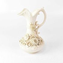 BELLEEK; a blanc de Chine ewer, height approx. 24cm.