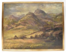 ELIZABETH WOOD; oil on board, Lake District landscape, signed lower right, 90 x 120cm, framed.