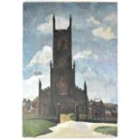 † LIAM POWYS HANLEY (1933-2019); oil on canvas, 'The Church, Stoke On Trent', signed and dated '62