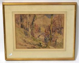 CHARLES WILLIAM SHARPE (1881-1955); watercolour 'Aberglaslyn Bridge', signed, titled verso, 27 x
