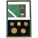 THE ROYAL MINT; 'The 2001 United Kingdom Gold Proof Four-Coin Sovereign Collection', comprising £