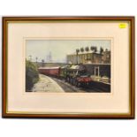 C. D. HOLLAND; watercolour 'Jubilee 4-6-0 No.45719 'Glorious' at Heywood', study of steam locomotive