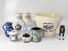 A small mixed lot of ceramics and glass to include Royal Doulton HN2109 'Wendy', three Fortnum and