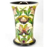 MOORCROFT; an 'Elderberry' pattern vase of flared form, designed by Philip Gibson, depicting