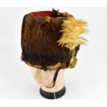 A 19th century Royal Regiment of Artillery Band 1895 pattern Busby headdress, bearing maker/