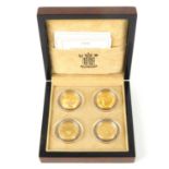 THE ROYAL MINT; a 'Four Gold Proof £1 Coin Set' featuring four coins dated 2004 no.485/5000, 2005