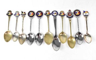 Eleven souvenir spoons for the P&O shipping line, comprising six from Company, four from Branch