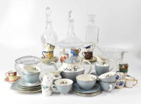 A quantity of ceramics, predominantly coffee cans and saucers, with a quantity of Royal Doulton '