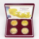 ROYAL MINT; 'Britannia Design 1oz Gold Bullion Four-Coin Set', each coin 34.05g, 22ct gold,
