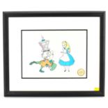 WALT DISNEY; an animation Sericell (serigraph), titled 'Alice in Wonderland', limited edition of 9,