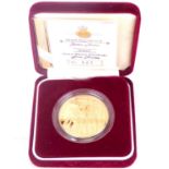 ROYAL MINT; 'Elizabeth II Golden Jubilee Jersey Gold Proof Piedfort £5 Coin', 79.88g, 22cty gold,