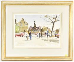 † JOHN YARDLEY HON RTD RI (born 1933); watercolour, 'September Sunshine, Buxton Market Place',