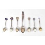 Six silver commemorative spoons for shipping lines Elder & Fyffes, PSN Co, Ed's, Ellerman,