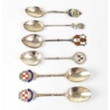 Six silver commemorative spoons for the Old CPR Shipping Line to include Empress of Ireland, and