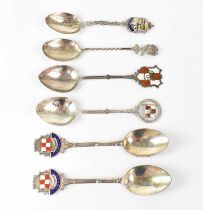 Six silver commemorative spoons for the Old CPR Shipping Line to include Empress of Ireland, and